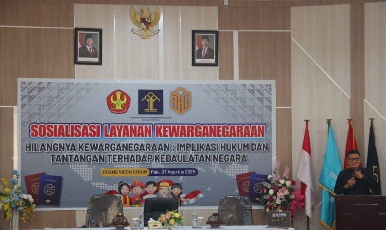Kemenkumham Sulteng dan FH Untad berkolaborasi dalam Sosialisasi Layanan Kewarganegaraan.