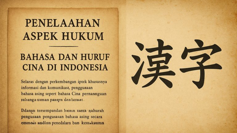Ilustrasi hukum bahasa Cina di Indonesia – dokumen hukum klasik dan huruf Tionghoa