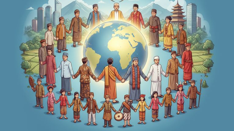 gambar illustrasi kerukunan umat beragama di Indonesia