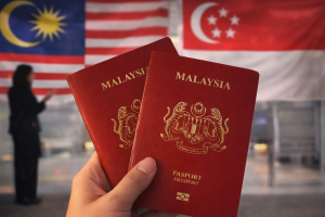 Sepotong roti dan paspor menggambarkan bagaimana kepentingan ekonomi dapat mendorong perubahan status kewarganegaraan sebagaimana terjadi pada warga negara Malaysia.