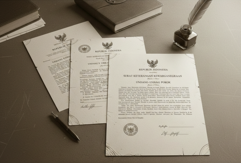 A historical illustration of early Indonesian legal documents, 1940s era