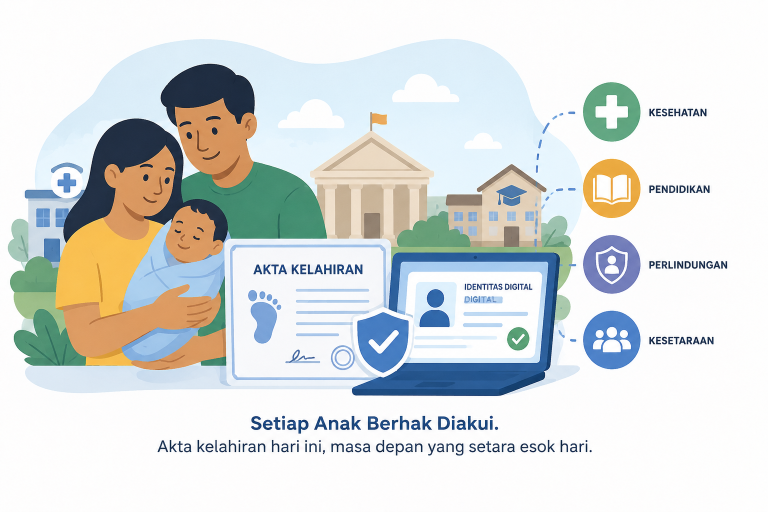 Akta Kelahiran merupakan hak asasi setiap anak apalagi di era digital. Akta kelahiran akan menjamin kesetaraan di era digital.