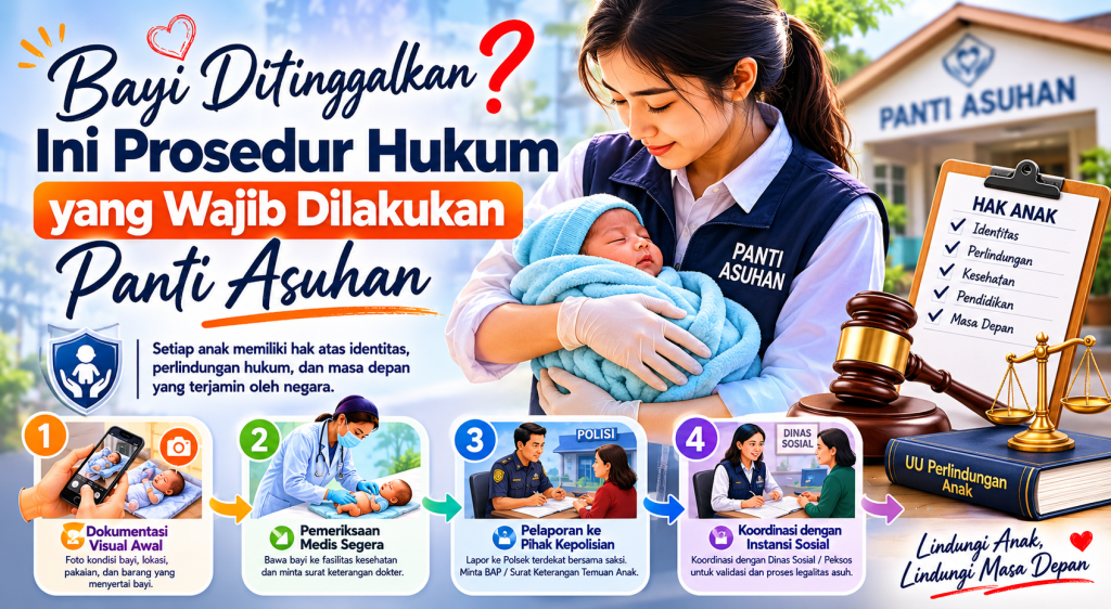 "Petugas panti asuhan dan tenaga kesehatan menangani bayi terlantar sesuai prosedur hukum dan perlindungan anak"