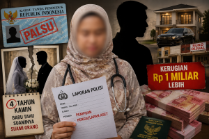 Modal KTP palsu seorang pria di Palembang menguras harta korbannya yang seorang dokter hingga miliaran rupiah. Korban dijadikan istri selama 4 tahun sejak 2022.
