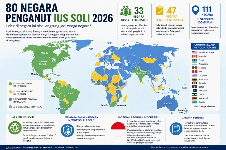 Ius Soli 2026: Inilah Daftar 80 Negara Penganut Asas Ini.