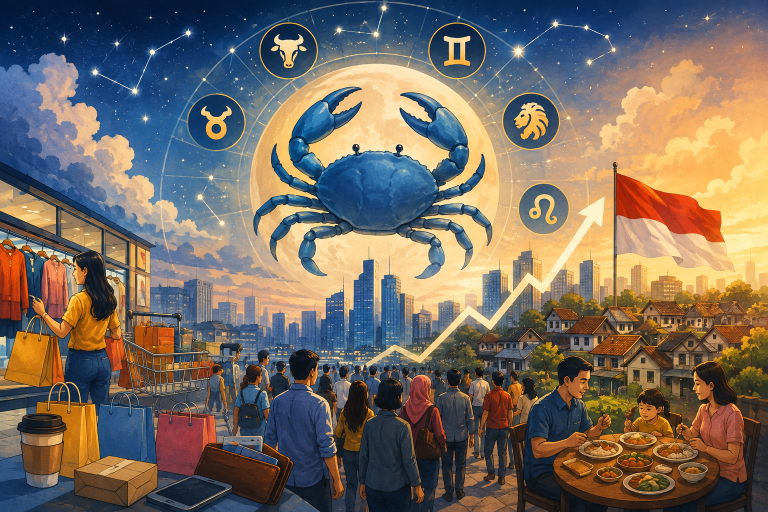 Zodiak terbanyak Penduduk Indonesia adalah Cancer. Apa artinya bagi Ekonomi?