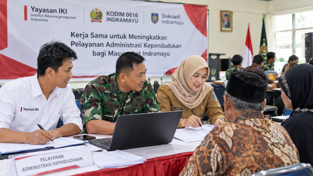 Kerja sama yayasan IKI, Dukcapil kabupaten Indramayu dan Kodim 0616 Indramayu