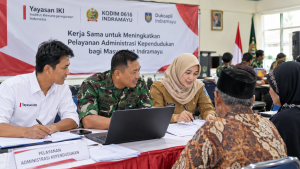 Kerja sama yayasan IKI, Dukcapil kabupaten Indramayu dan Kodim 0616 Indramayu