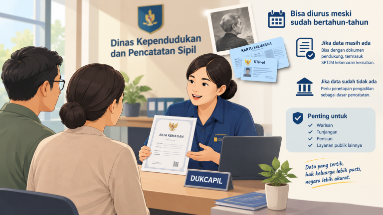 Akta Kematian Bisa Diurus Meski Sudah Bertahun-Tahun.